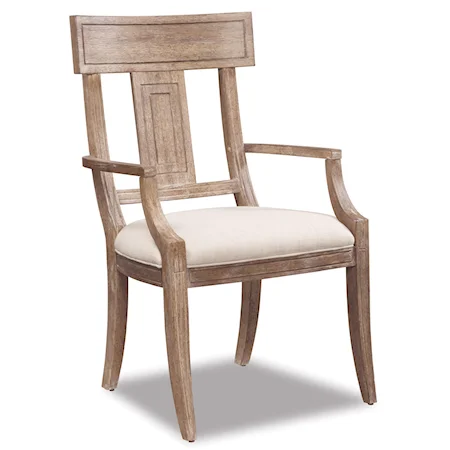 Contemporary Splat Back Arm  Dining Chair